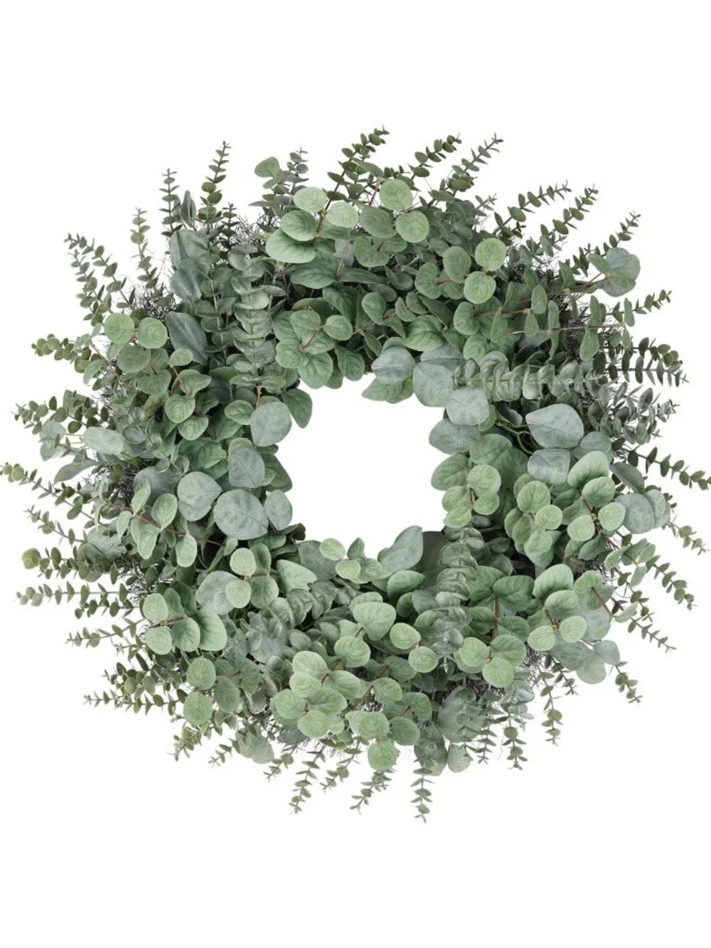 26 Inch Large Eucalyptus Boxwood Wreath - Gray Green Leafy Decor for All Seasons
